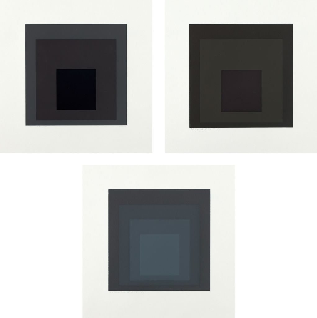 Йозеф Альберс, Gray Instrumentation Ib; Ii; и Ij из портфолио Gray Instrumentation I (1974).jpg